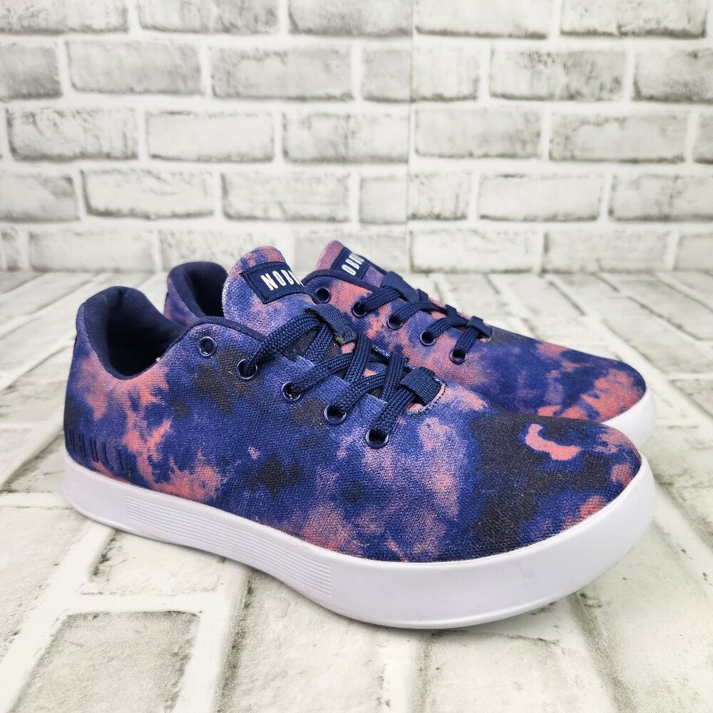 NoBull Tie-Dye Canvas Trainer Women's Sz 7 Blue Pink Athletic Gym CrossFit Shoes